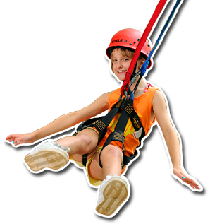 Girl on zip line